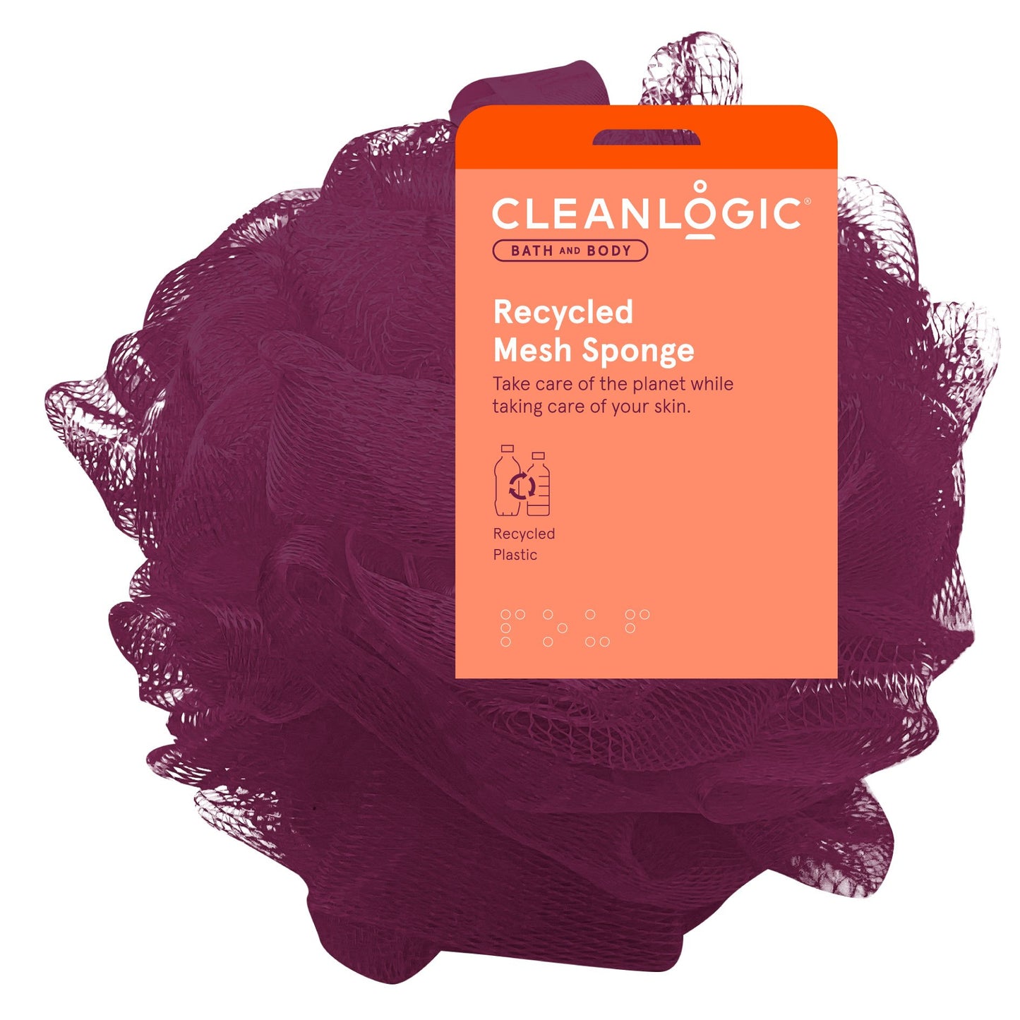 Cleanlogic Recycled Mesh Loofah Bath Sponge