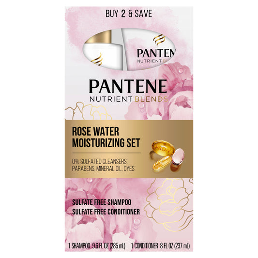 Pantene Nutrient Blends Moisture Boost Rose Water Shampoo & Conditioner
