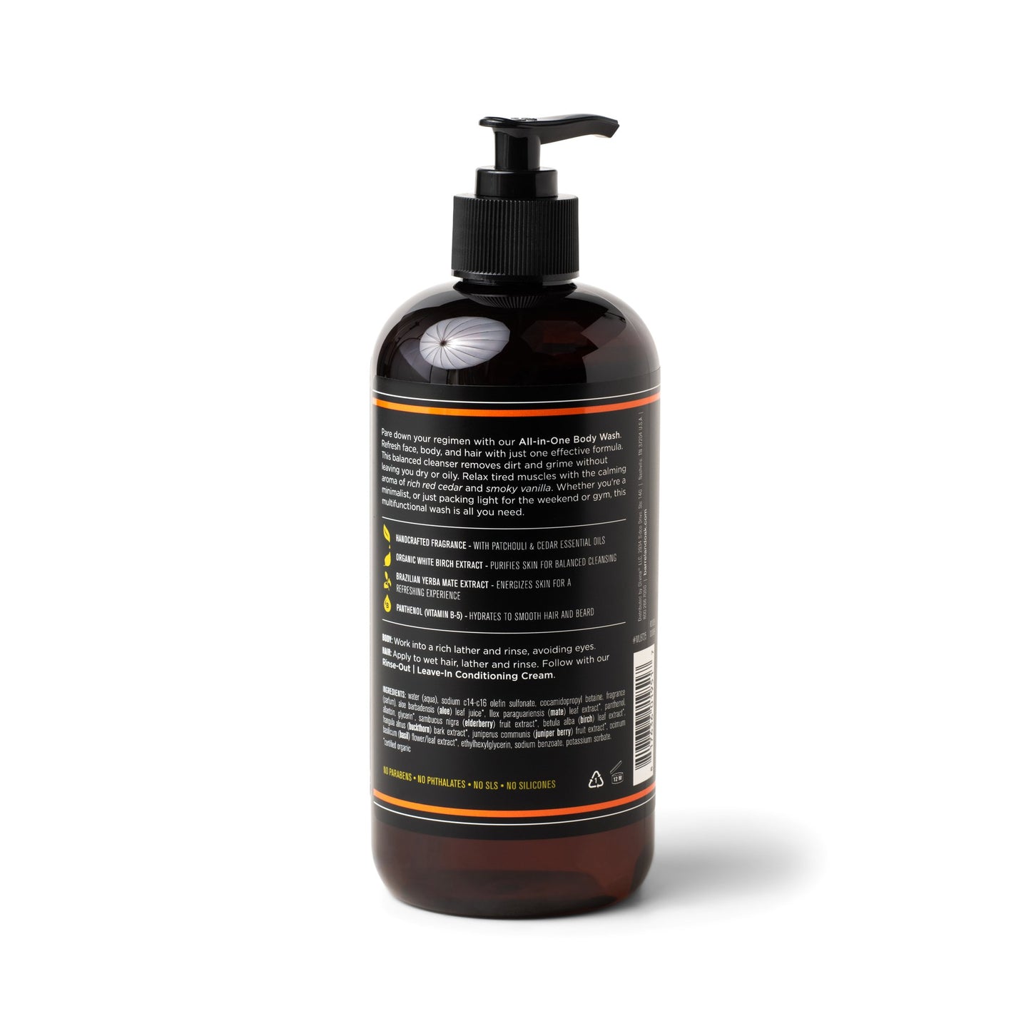 Barrel and Oak Bourbon Cedar Hair Face & Body Wash - Patchouli & Cedar
