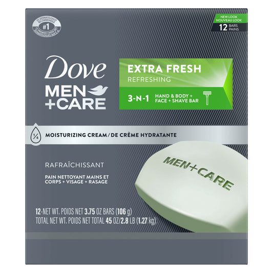 Dove Men+Care Bar 3 in 1 Cleanser for Body, Face, and Shaving Extra Fresh