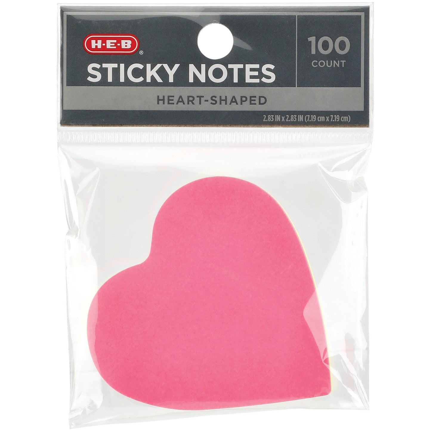 H-E-B Heart Shaped Sticky Notes, 100 ct