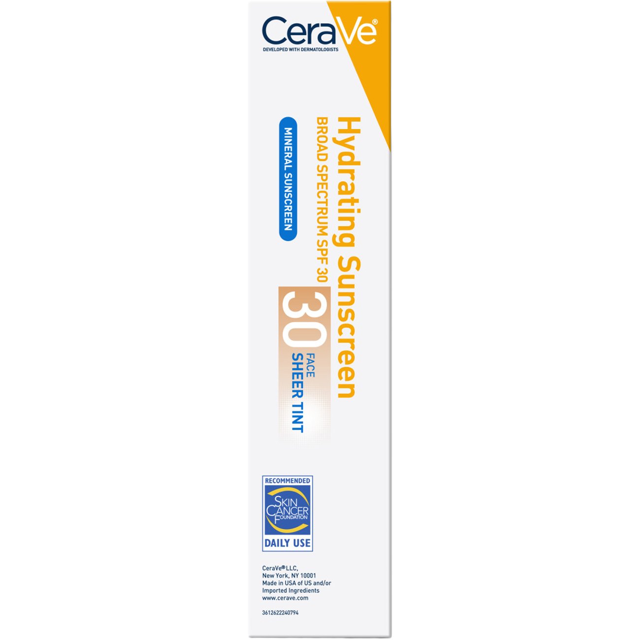 CeraVe Hydrating Mineral Sheer Tinted Face Sunscreen Broad Spectrum SPF 30