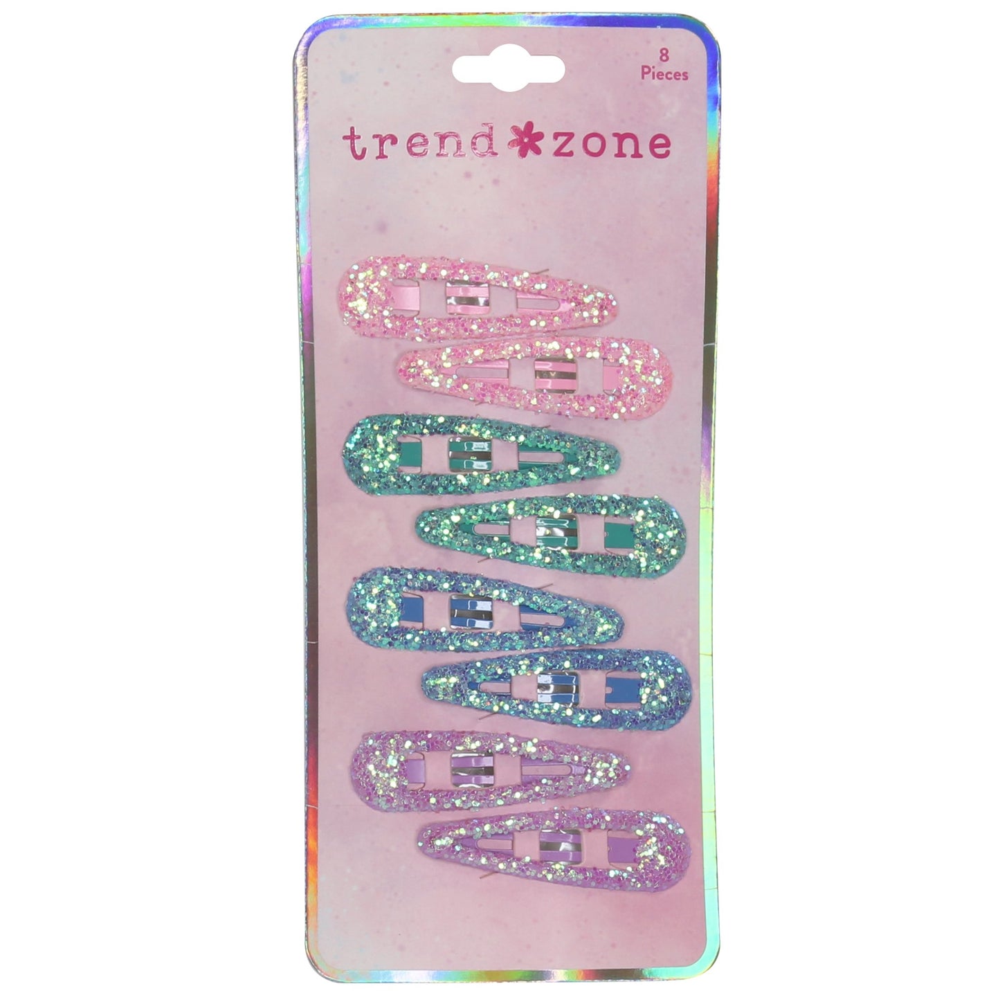 Trend Zone Glitter Hair Snap Clips