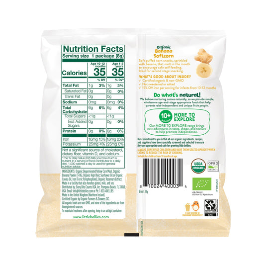 Little Bellies Organic Banana Softcorn Snacks