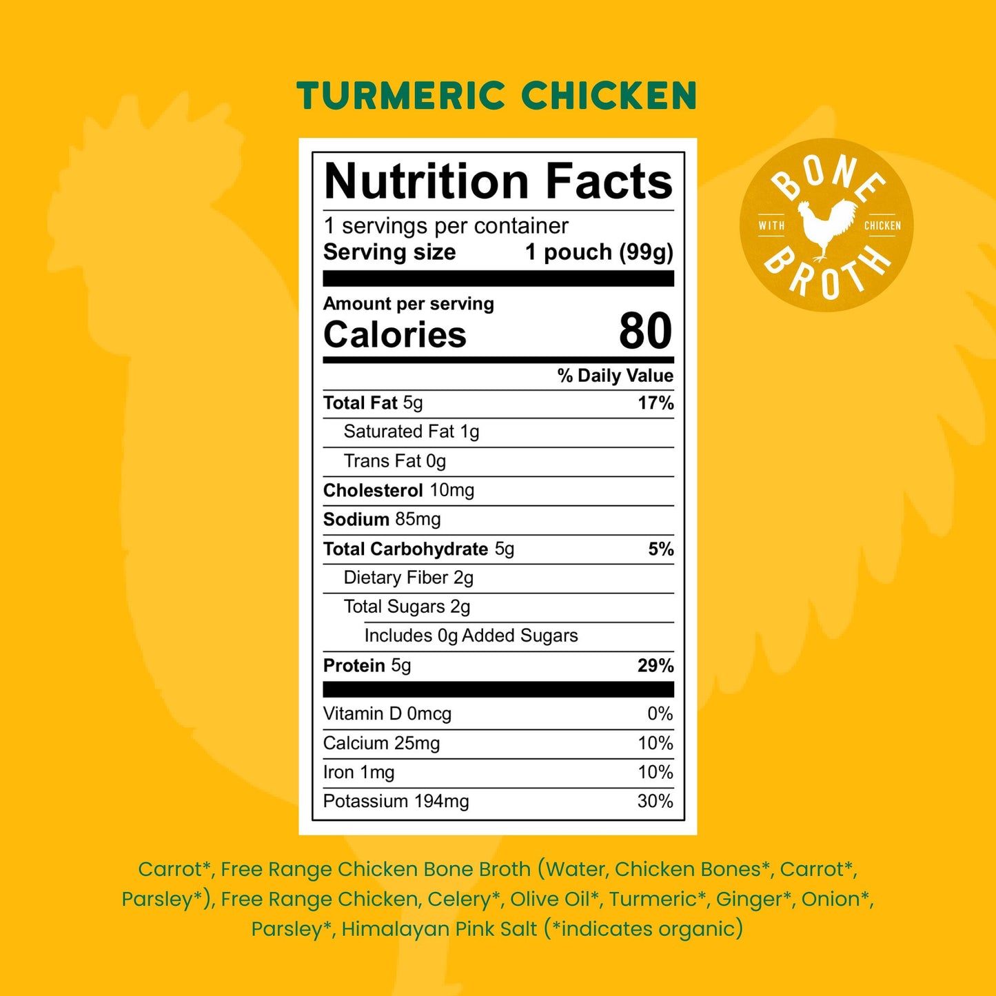 Serenity Kids Baby Food Pouch - Turmeric Chicken with Bone Broth