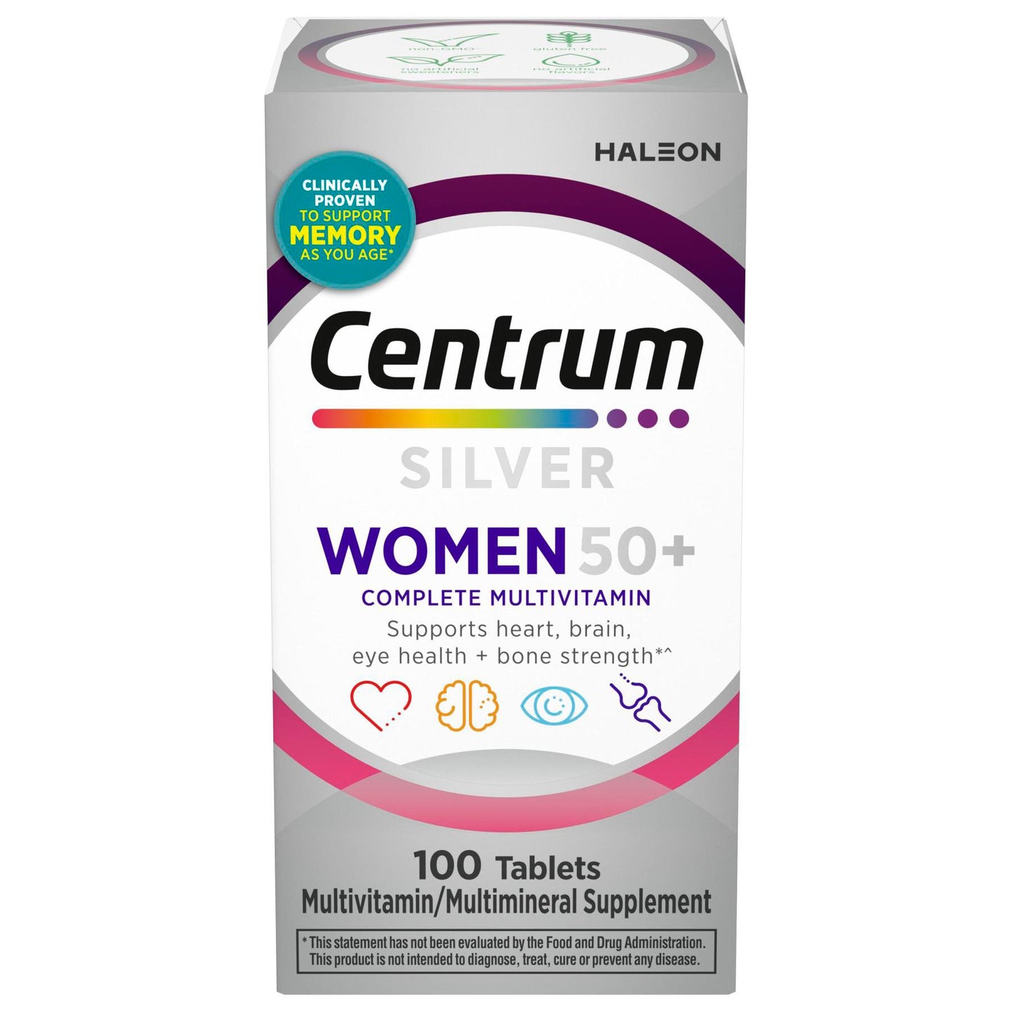 Centrum Silver Women's Multivitamin for Women 50 Plus, Multivitamin/Multimineral Supplement with Vitamin D3, B Vitamins, Non-GMO Ingredients, Supports memory and cognition in older adults