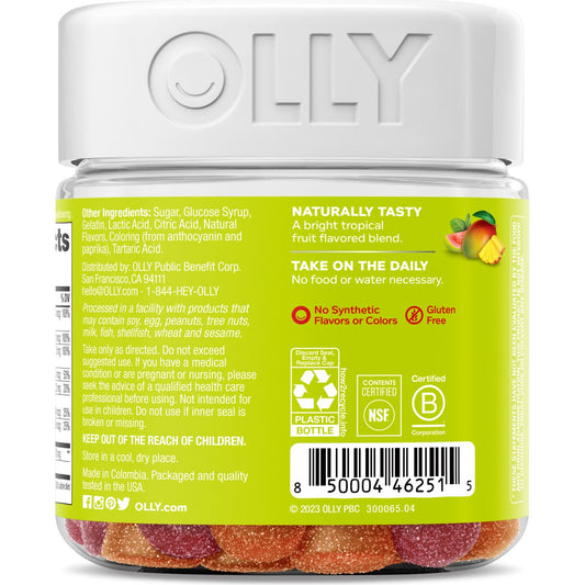 OLLY Daily Multivitamin & Probiotic 1 Billion CFU Digestive Support Gummies - Tropical Twist