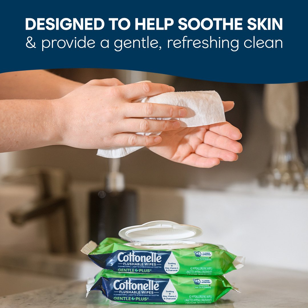 Cottonelle GentlePlus Flushable Wet Wipes with Aloe & Vitamin E