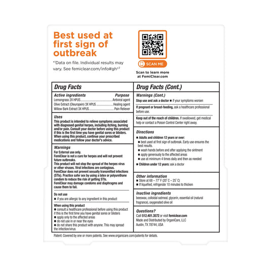 FemiClear Gential Herpes Multi-Symptom Relief Ointment