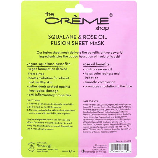 The Crème Shop Squalane & Rose Oil Face Sheet Mask