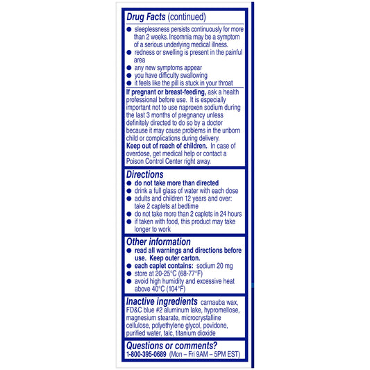 Aleve PM Pain Reliever Nighttime Sleep-Aid 220mg Caplets