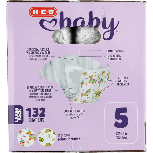 H-E-B Baby Large Pack Diapers - Size 5