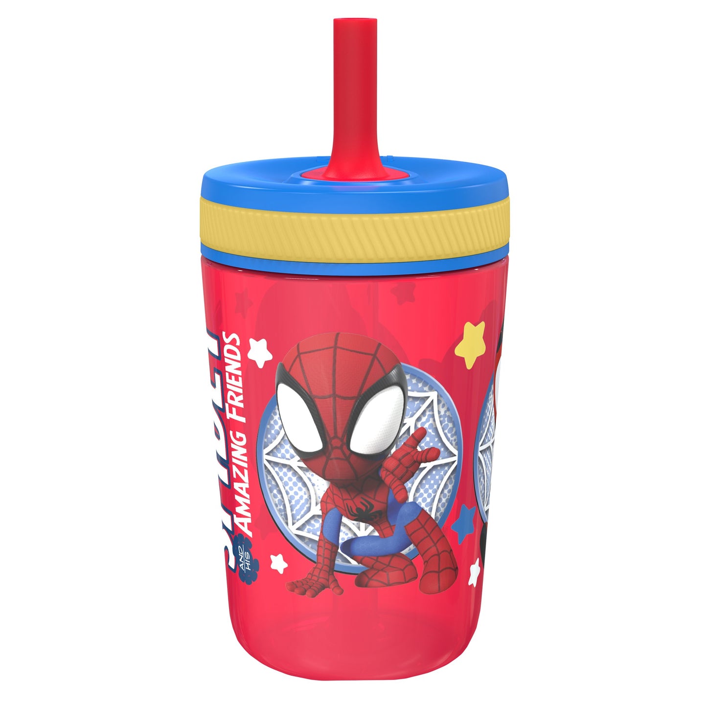 Zak! Designs Kids Plastic Tumbler with Straw - Spider-Man