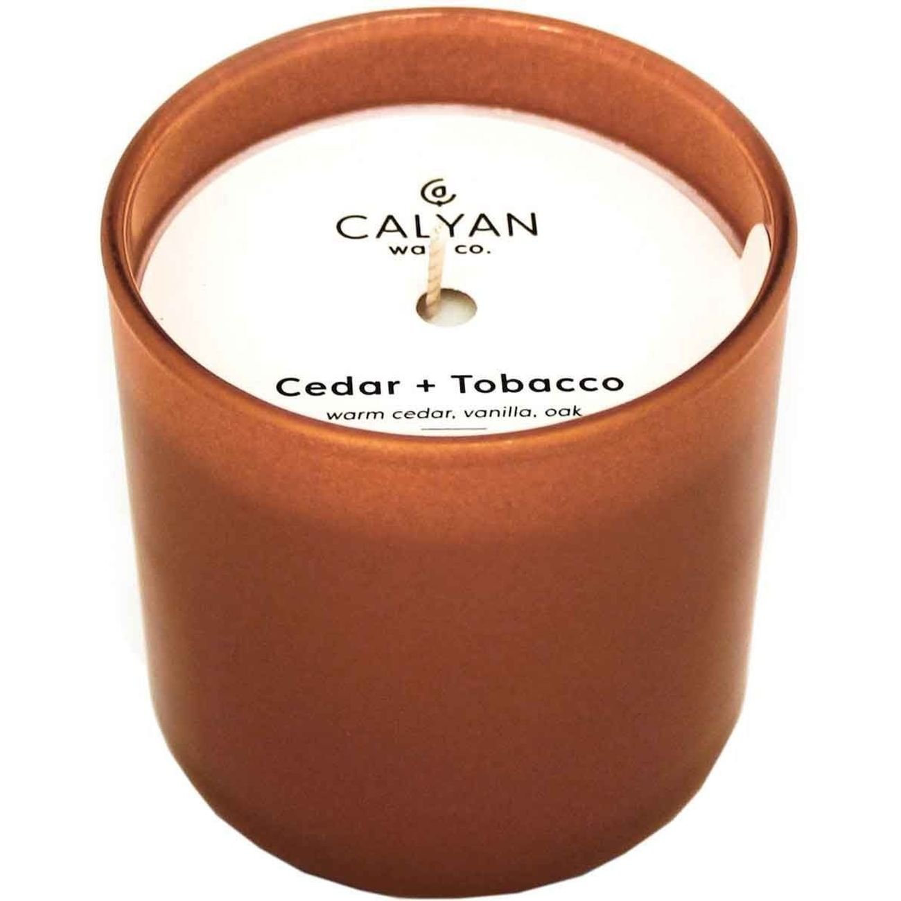 Calyan Wax Co. Cedar + Tobacco Scented Soy Candle