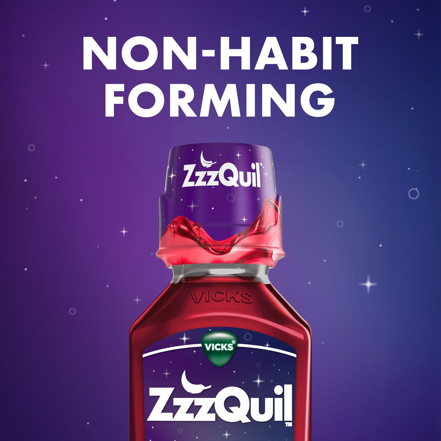 Vicks ZzzQuil Nighttime Sleep Aid Liquid, Calming Vanilla Cherry Flavor