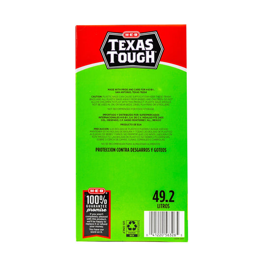 H-E-B Texas Tough Tall Kitchen Flex Trash Bags, 13 Gallon