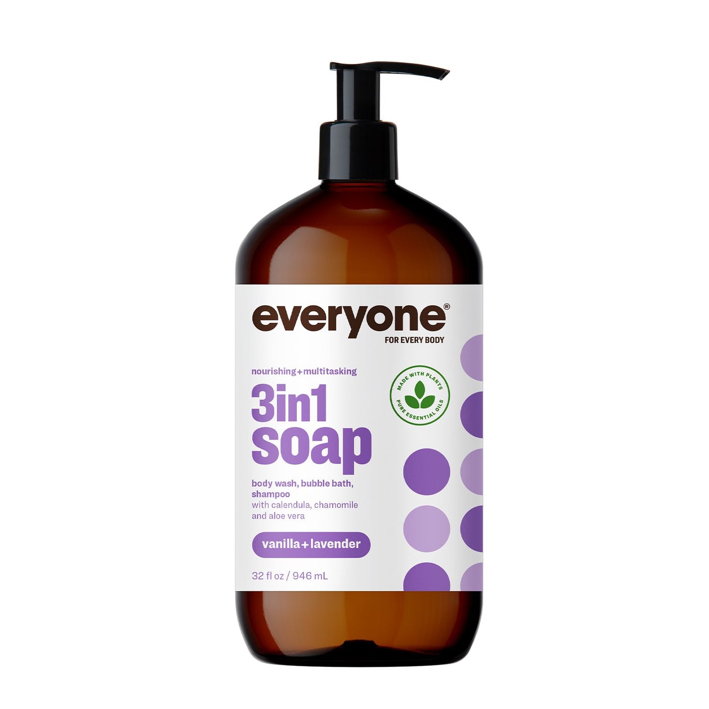 Everyone 3in1 Body Wash Bubble Bath & Shampoo - Vanilla + Lavender