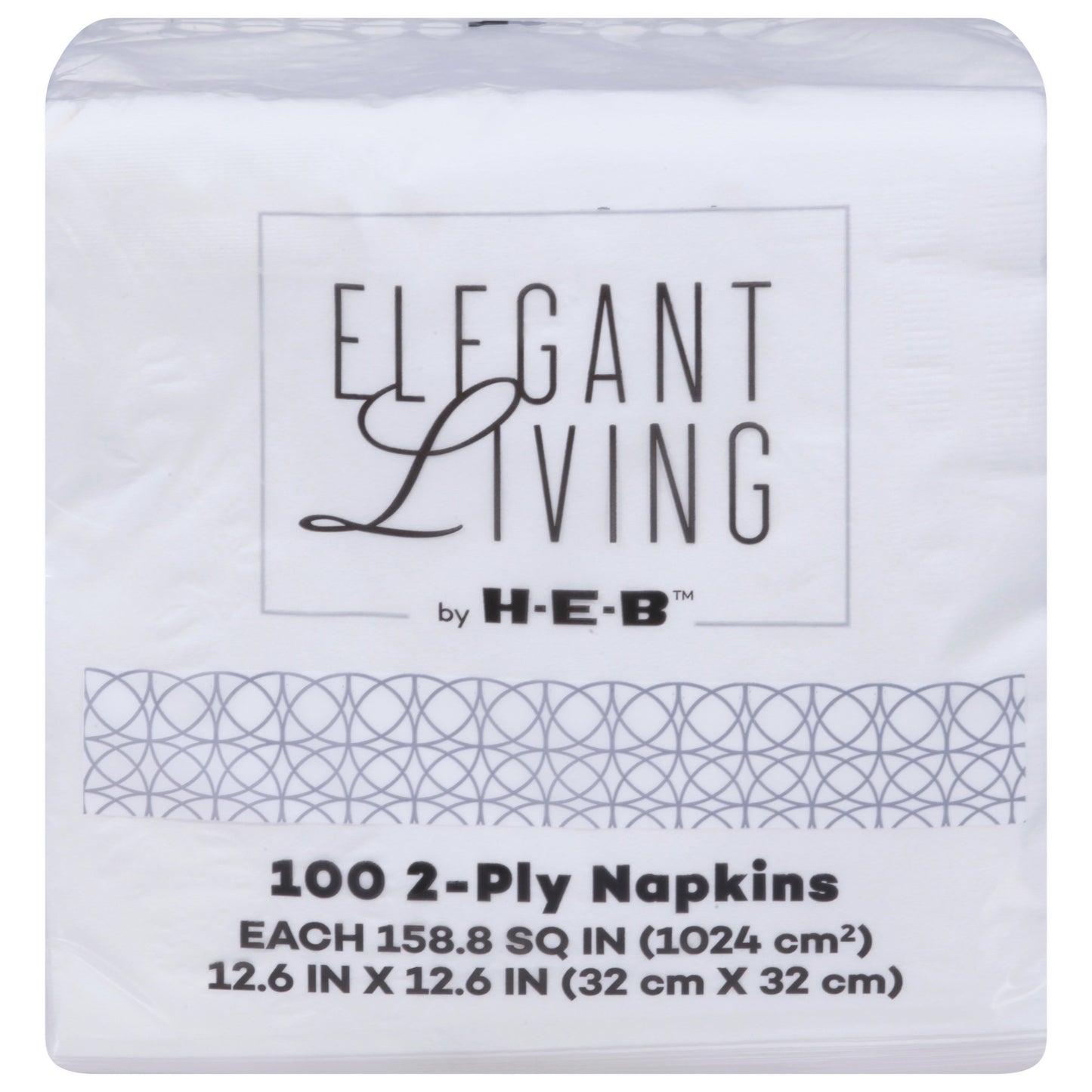 Elegant Living by H-E-B 2-Ply Paper Napkins - White