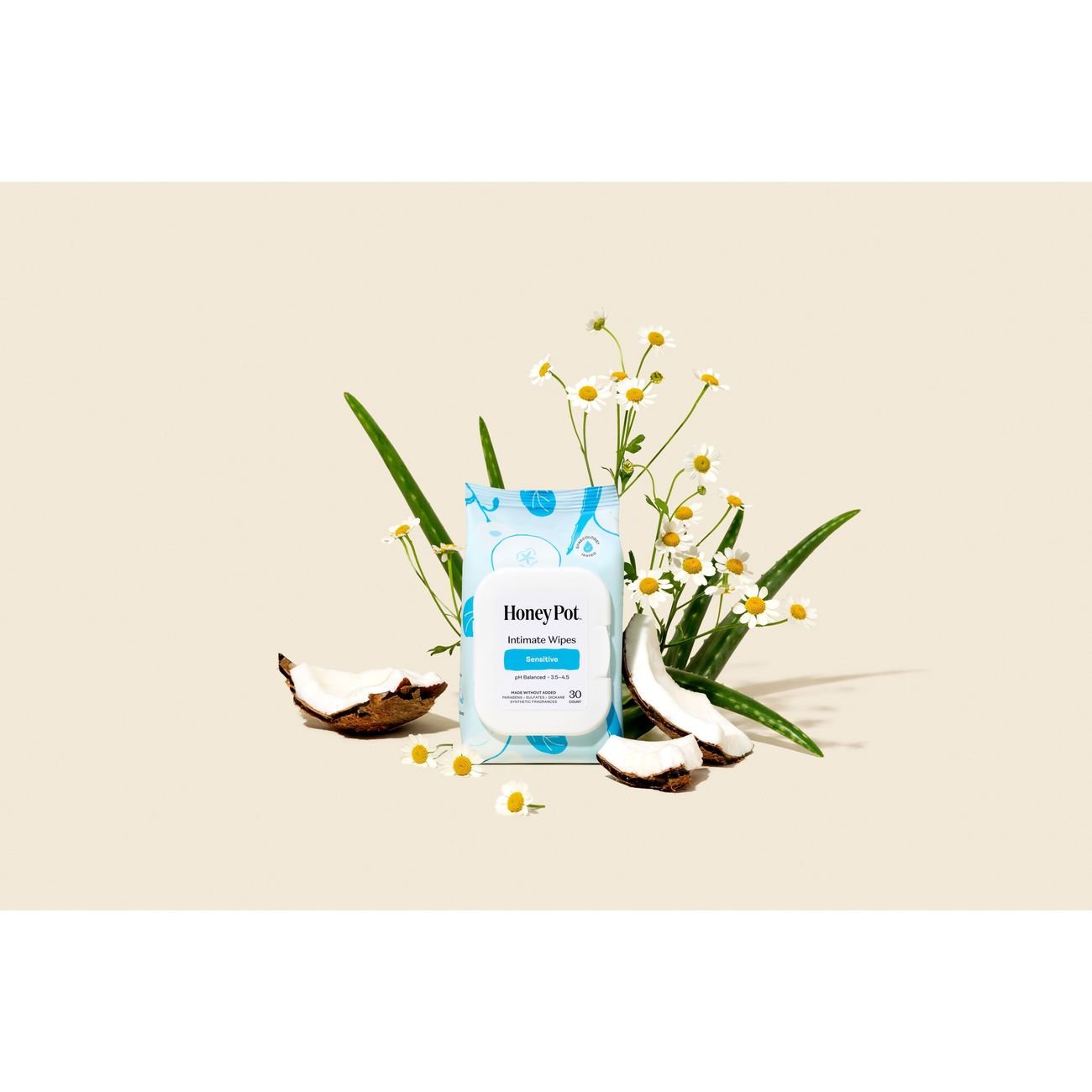 The Honey Pot Intimate Daily Wipes - Sensitive