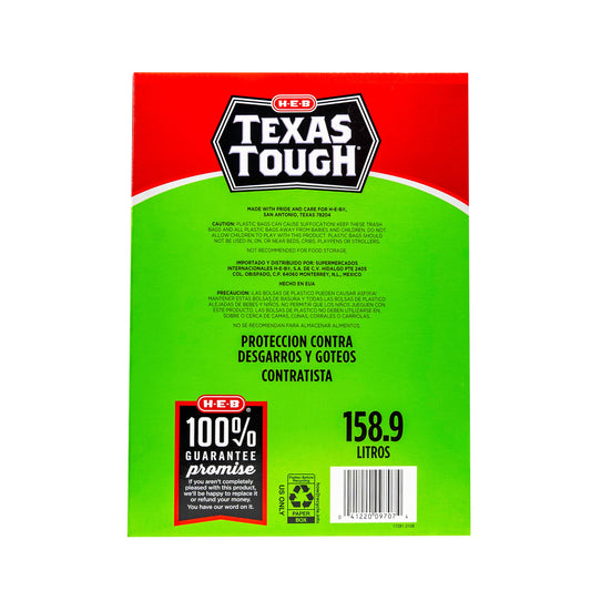 H-E-B Texas Tough Contractor Trash Bags, 42 Gallon