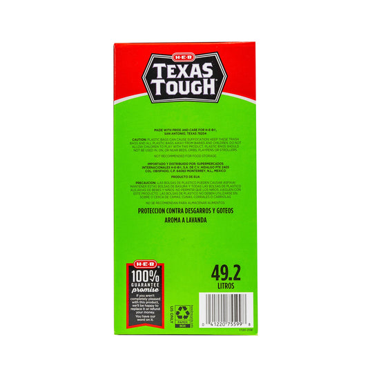 H-E-B Texas Tough Tall Kitchen Drawstring Trash Bags, 13 Gallon - Lavender Scent
