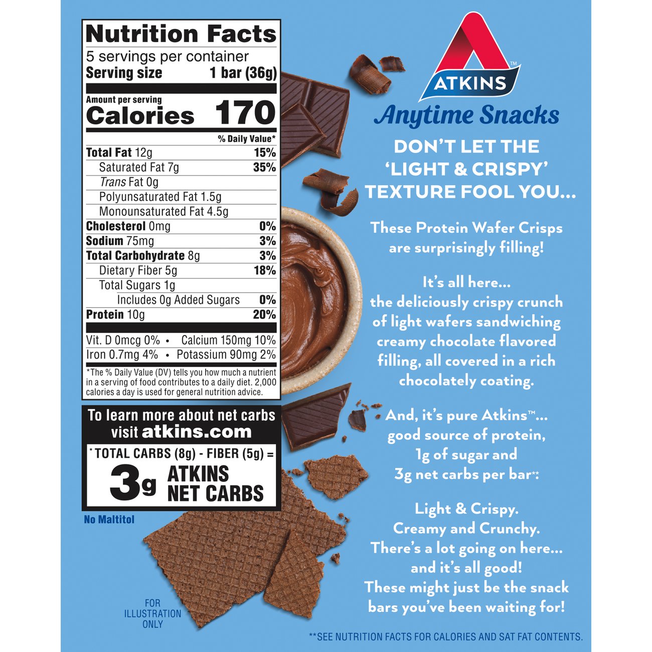 Atkins Protein Wafer Crisps - Chocolate Crème