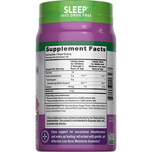 Nature's Truth Low Dose Melatonin 1mg Gummies - Cherry Pomegranate