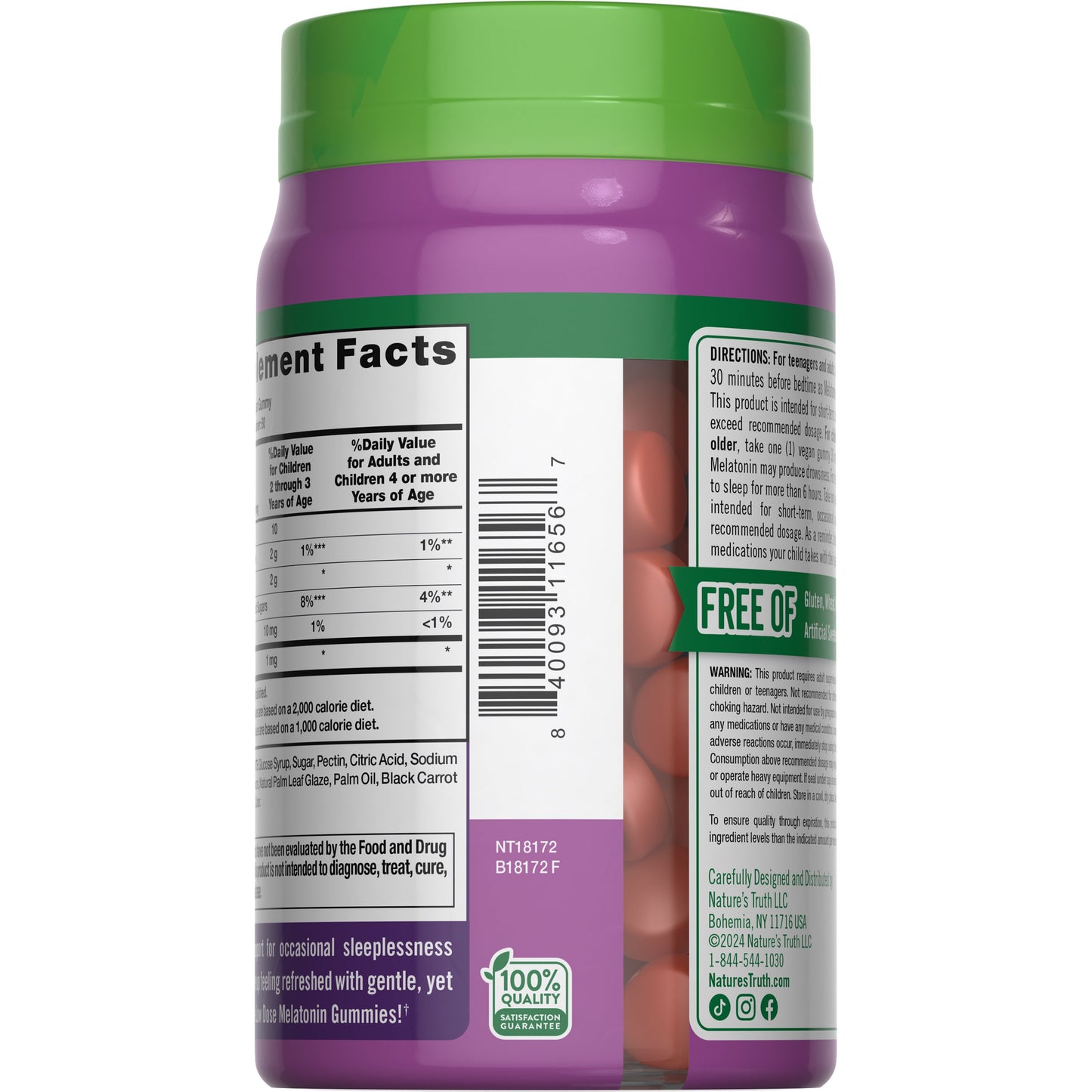 Nature's Truth Low Dose Melatonin 1mg Gummies - Cherry Pomegranate