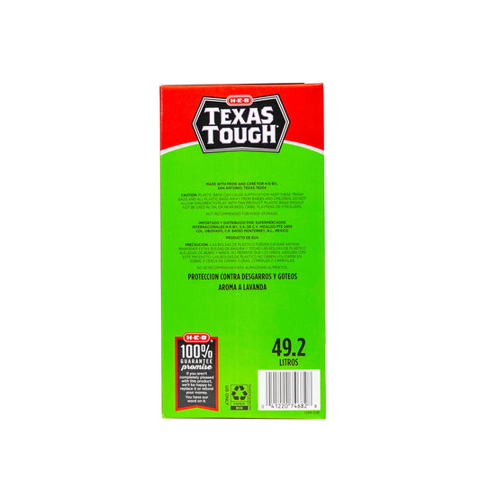 H-E-B Texas Tough Tall Kitchen Flex Trash Bags, 13 Gallon - Lavender Scent