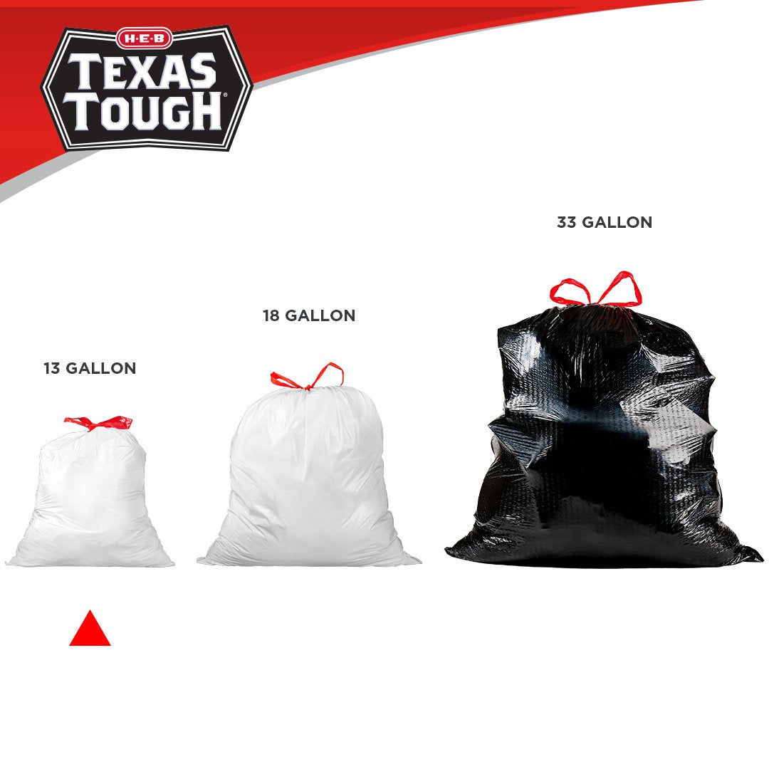 H-E-B Texas Tough Tall Kitchen Flex Trash Bags, 13 Gallon - Lavender Scent