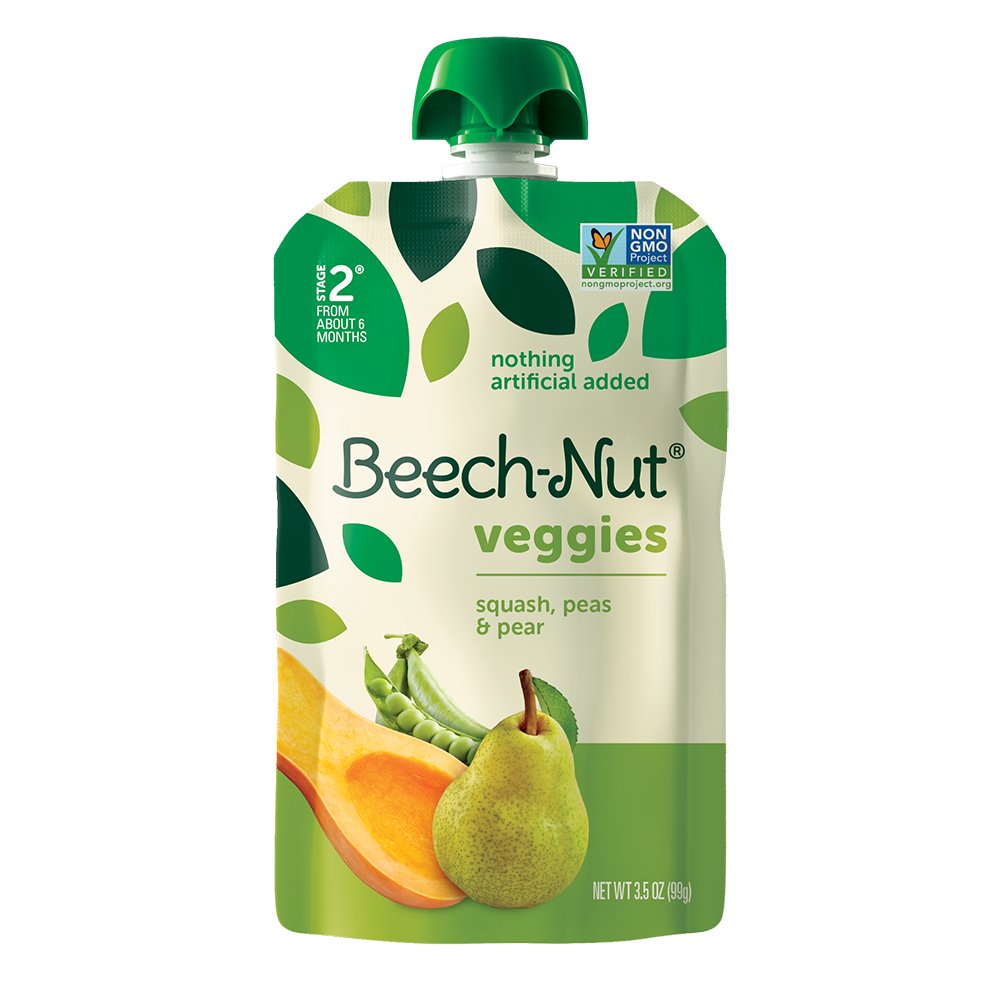 Beech-Nut Veggies Pouch - Squash Peas & Pears