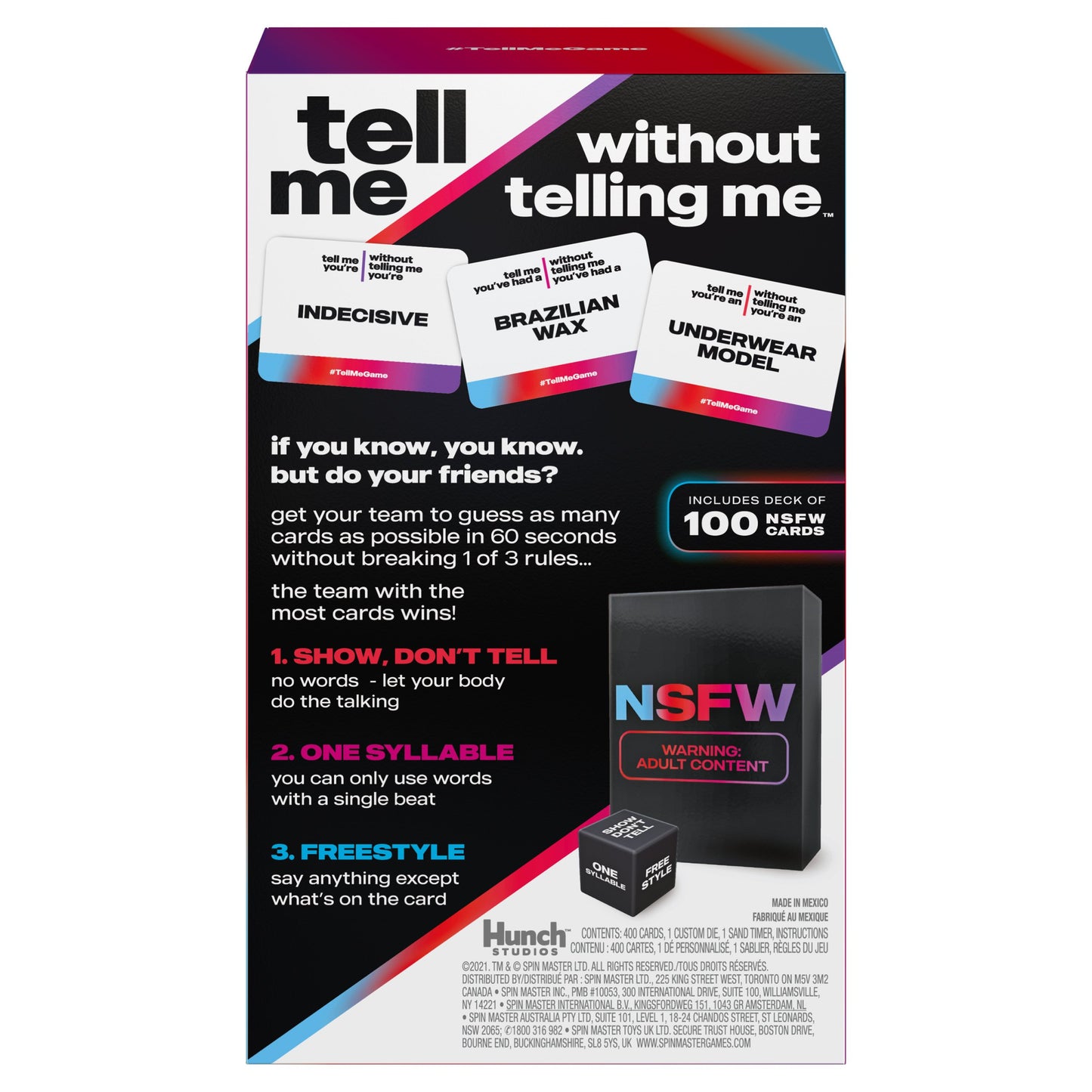 Tell Me Without Telling Me Adult Party Game