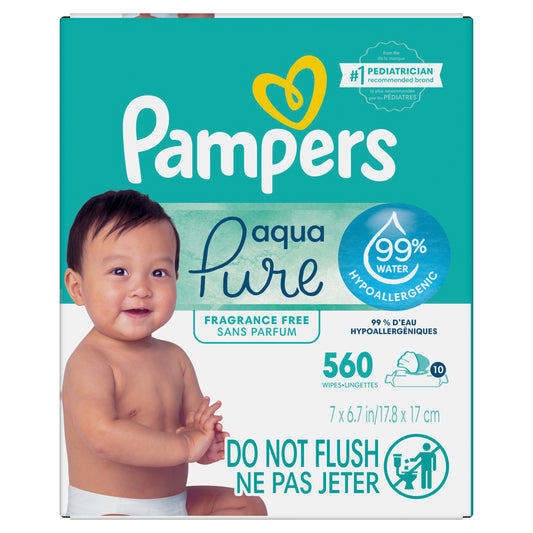 Pampers Aqua Pure Baby Wipes with Pop-Top