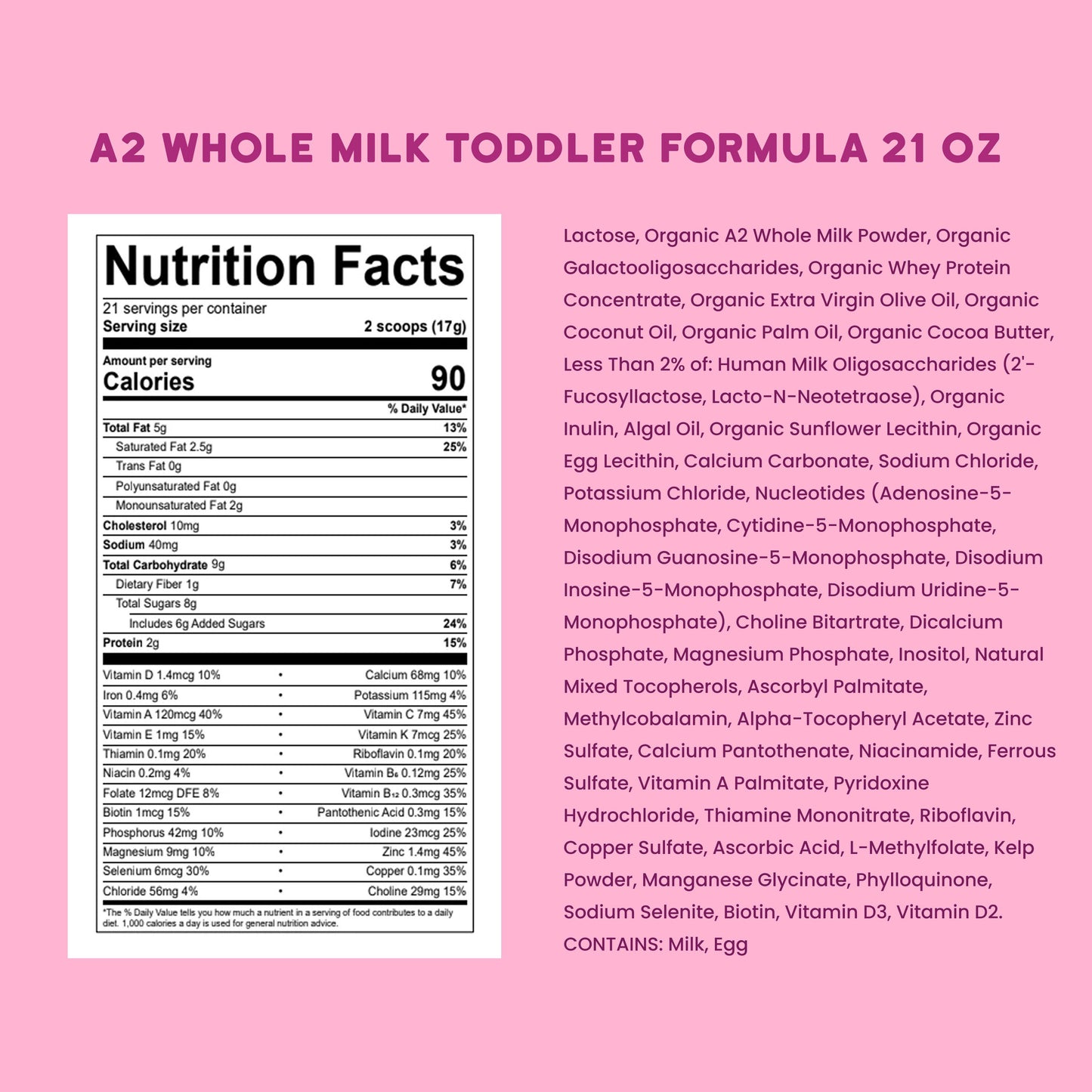 Serenity Kids A2 Grass Fed Whole Milk Toddler Formula