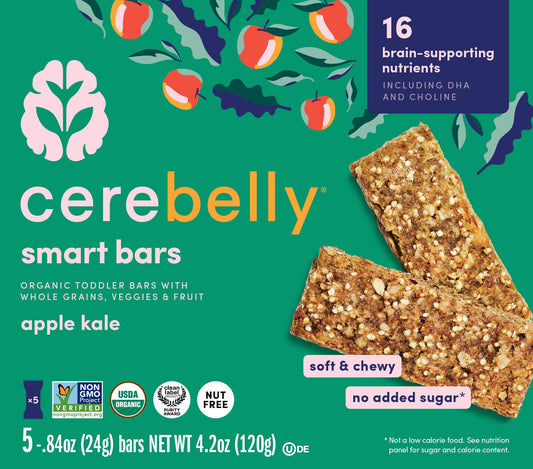 Cerebelly Organic Smart Bars - Apple & Kale