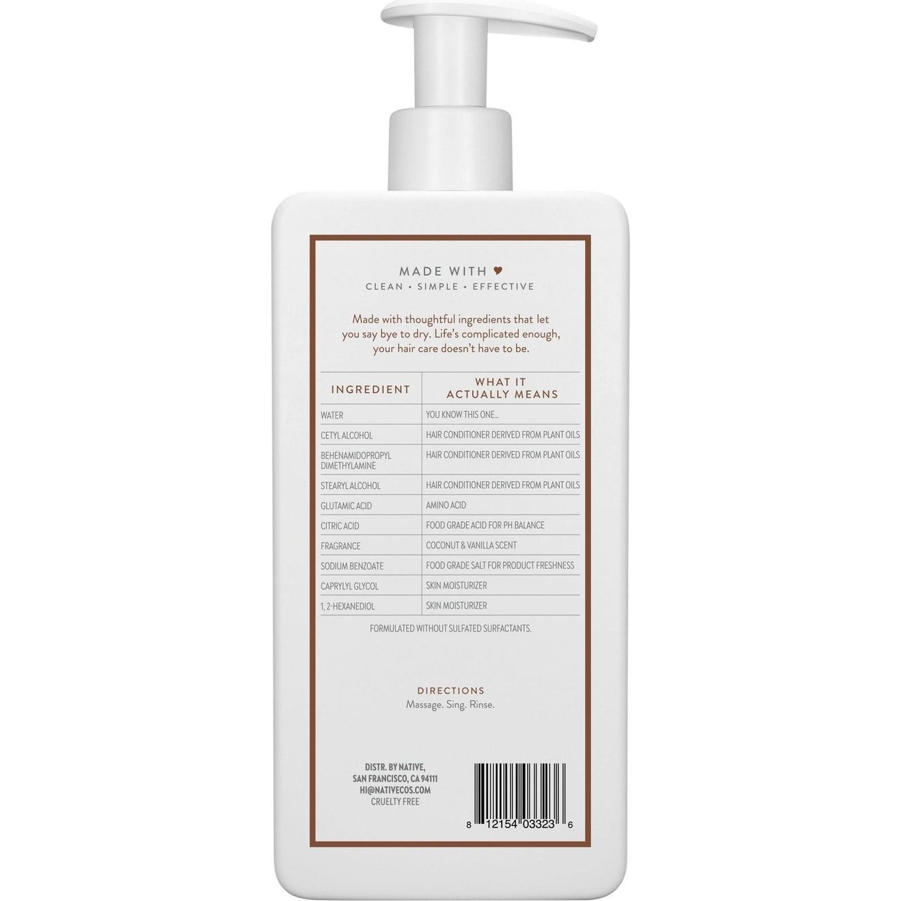 Native Moisturizing Conditioner - Coconut & Vanilla