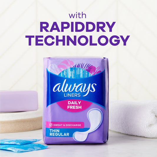 Always Daily Fresh Thin Liners, Regular Absorbency, Scented Panty Liners