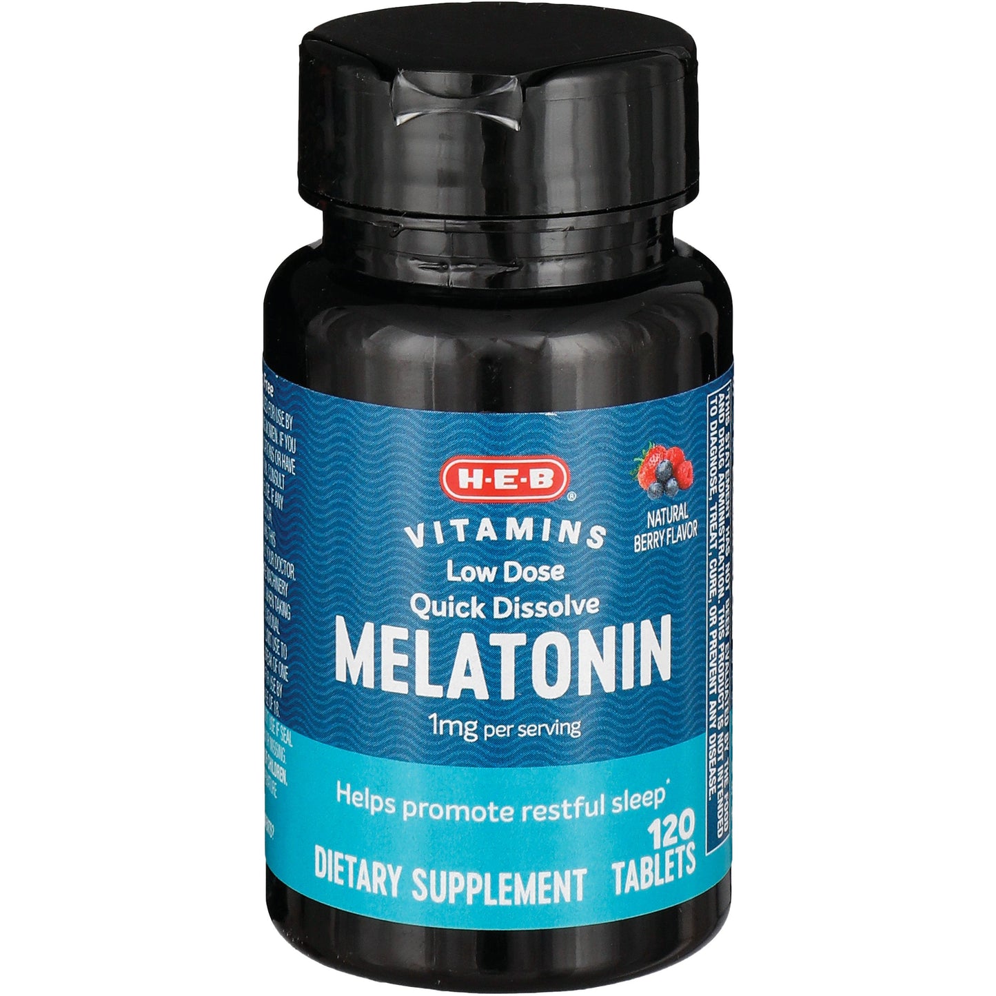 H-E-B Vitamins Melatonin 1 mg Quick Dissolve Tablets - Berry