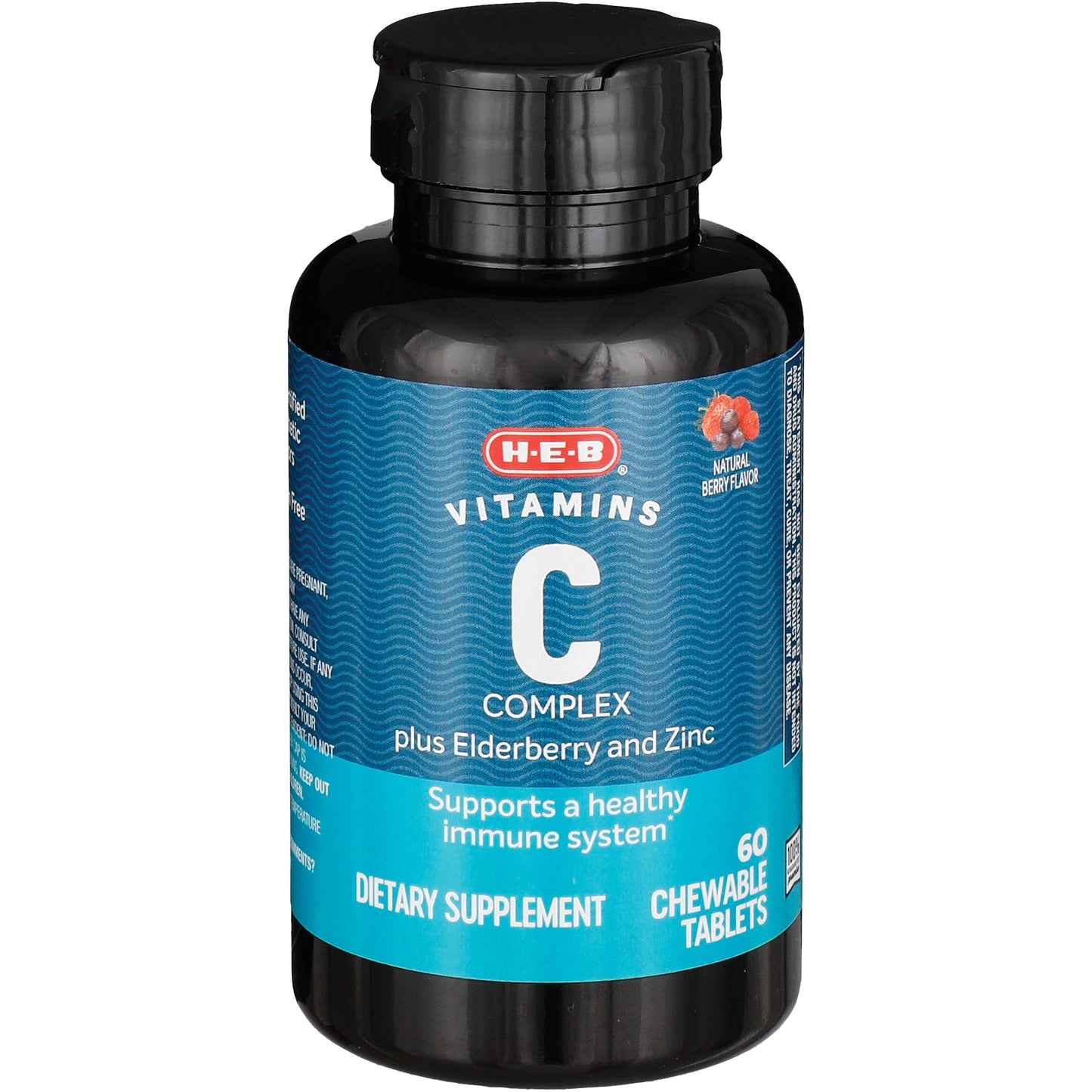 H-E-B Vitamins C Complex plus Elderberry & Zinc Chewable Tablets - Berry