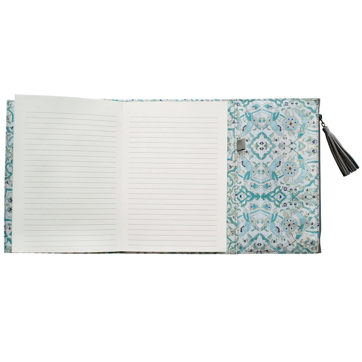 C.R. Gibson Patina Vie Leather Wrapped Clutch Journal - Gray