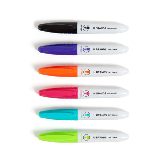 U Brands Mini Medium Point Dry Erase Markers - Assorted Ink