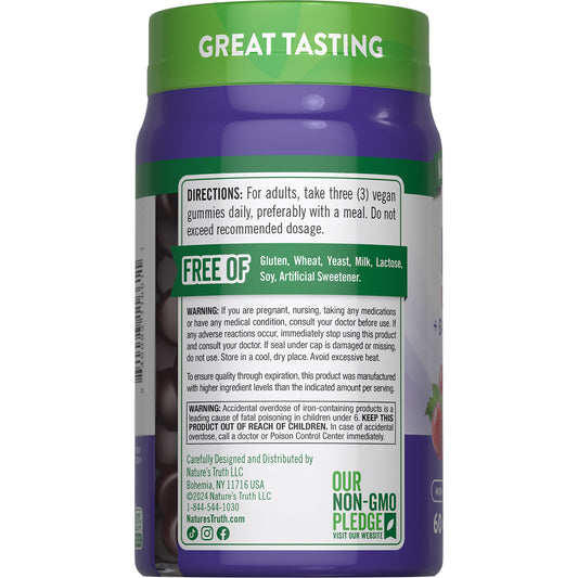 Nature's Truth Essential Iron Gummies - Grape Flavor
