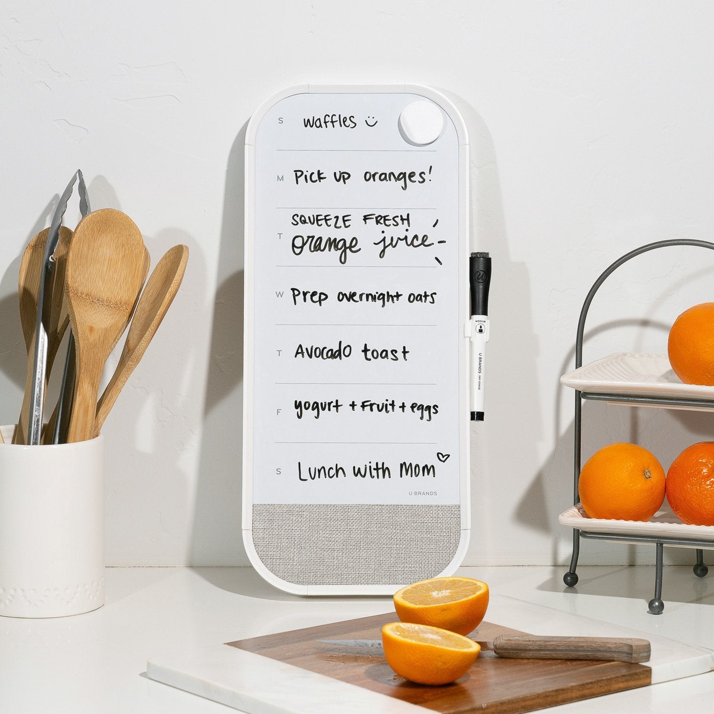 U Brands Modern Bevel Dry Erase Weekly Board