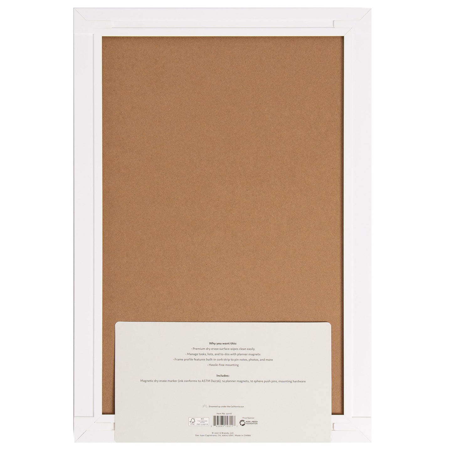 U Brands Modern Pin It Frame Magnetic Dry Erase Planner