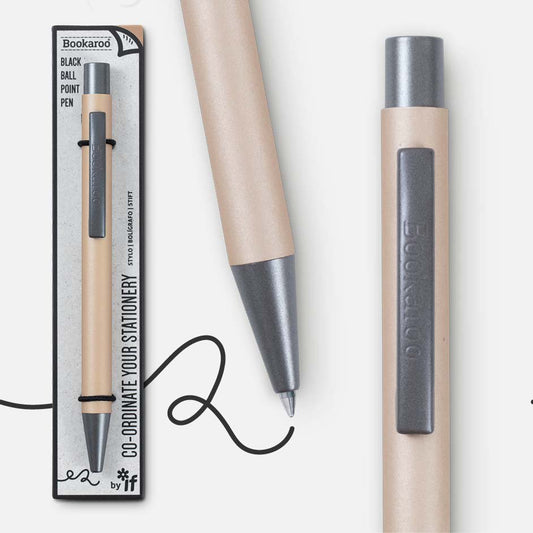 Bookaroo Gold Retractable Ball Point Pen - Black Ink