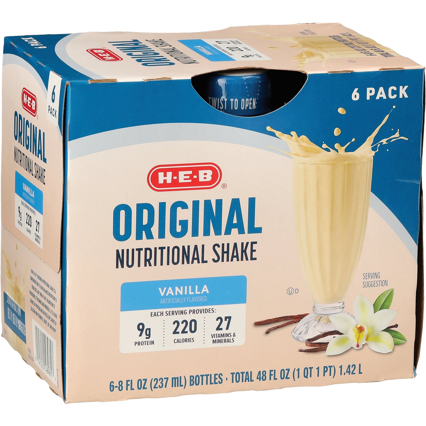 H-E-B Original 9g Protein Nutritional Shakes 6 pk Bottles - Vanilla