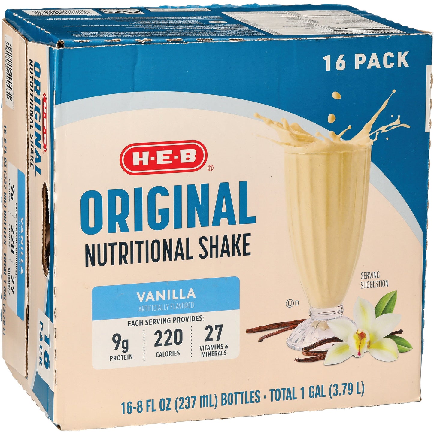 H-E-B Original 9g Protein Nutritional Shakes 16 pk Bottles - Vanilla