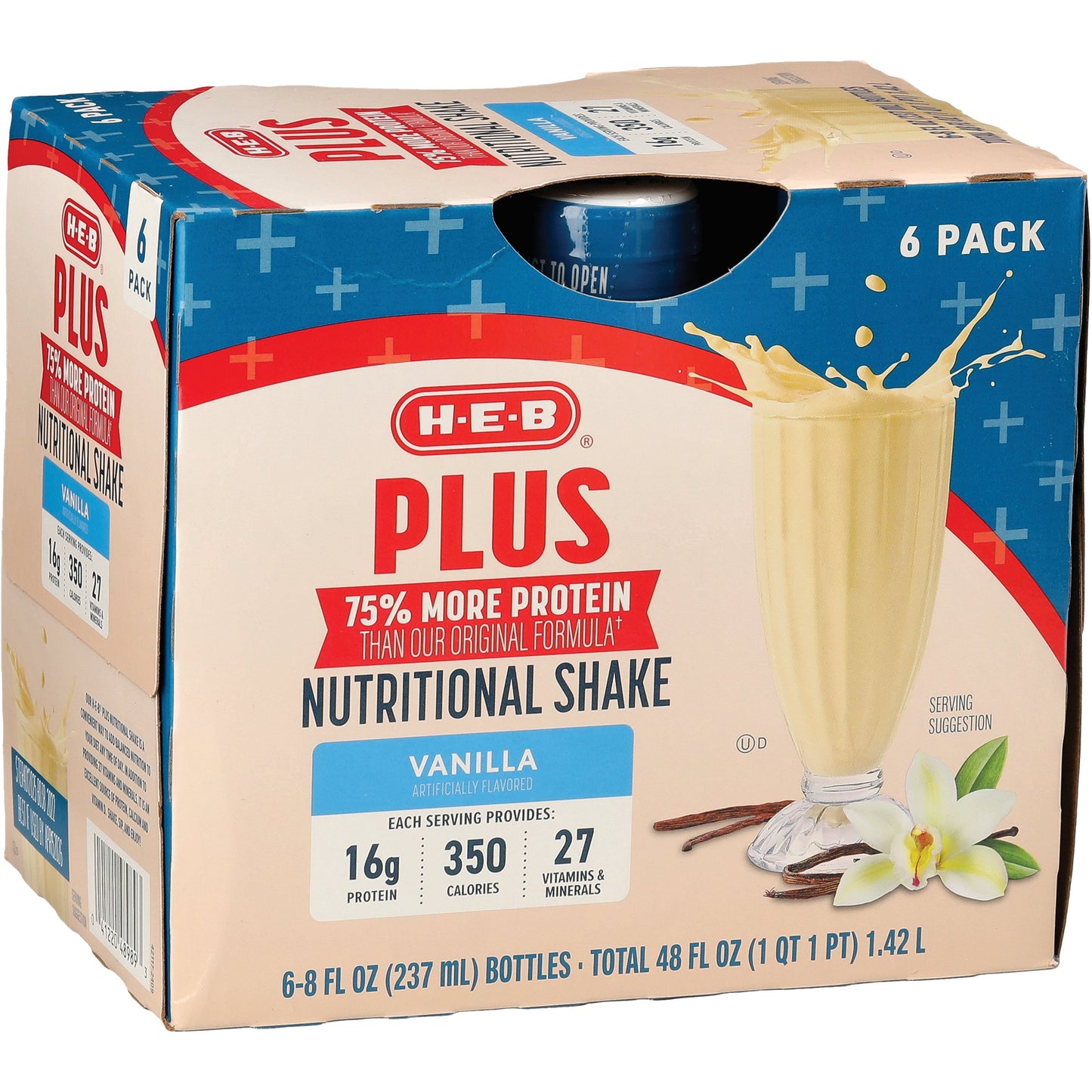 H-E-B Plus Protein Nutritional Shakes 6 pk Bottles - Vanilla