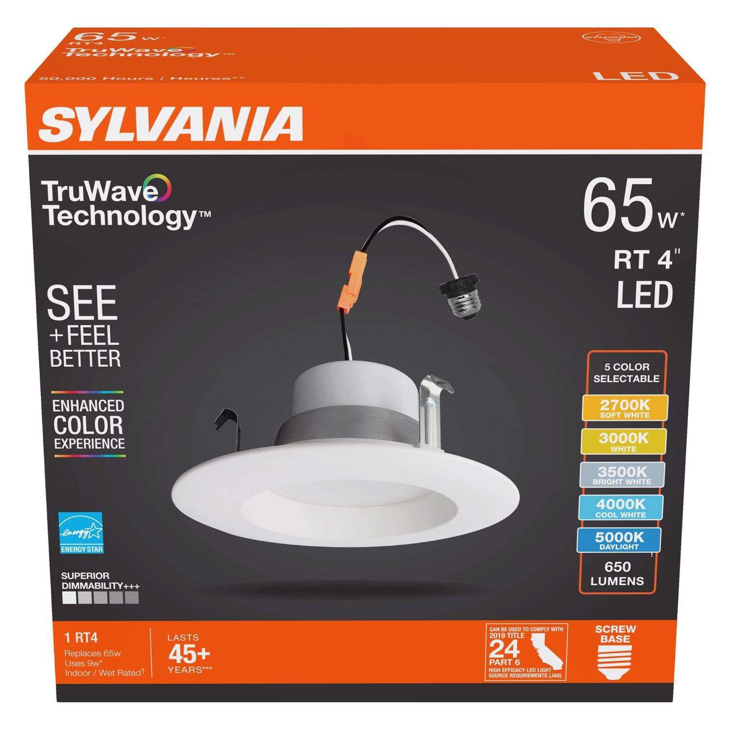 Sylvania TruWave RT4 65-Watt 4" LED Light Bulb