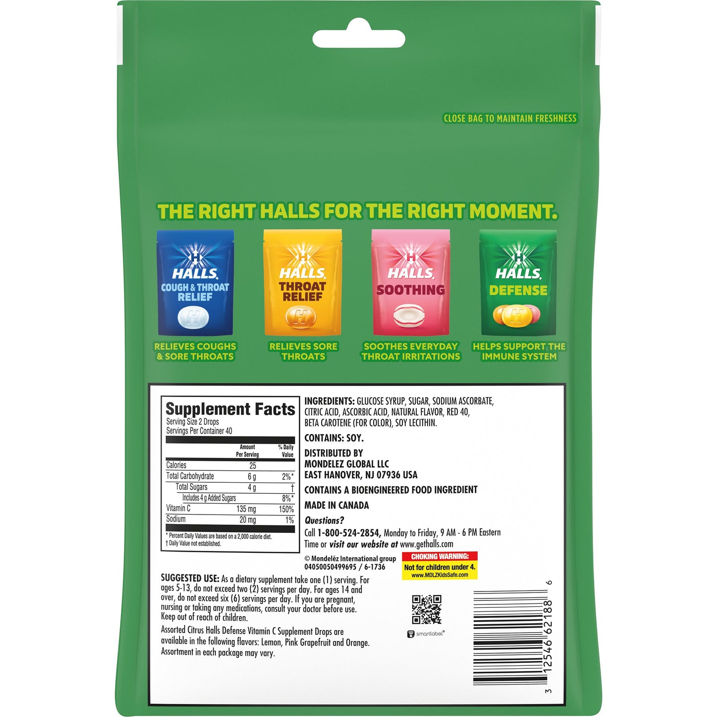 Halls Defense Vitamin C Cough Drops - Assorted Citrus